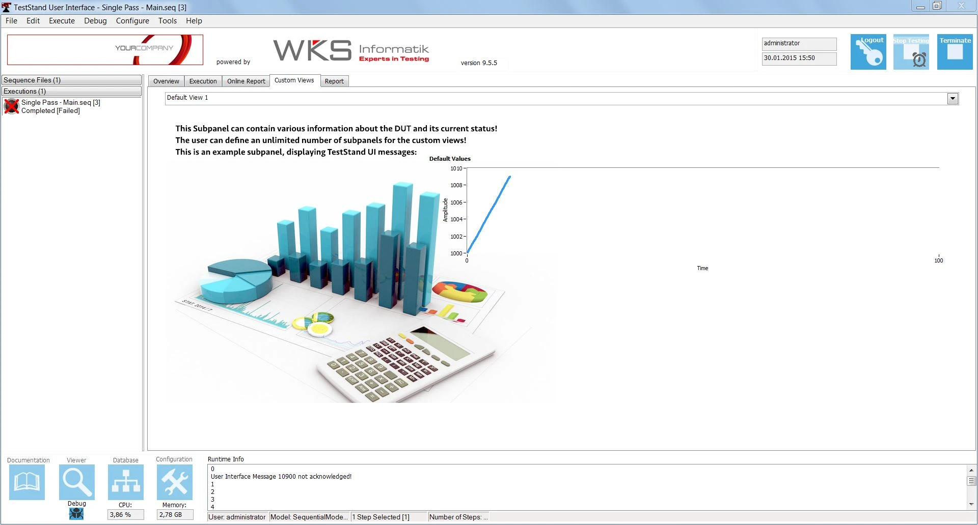 RTStand User Interface - Custom Views Tab